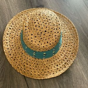 💙Disney Blue and Tan Sun Hat with Wide Brim Disney Parks Summer Casual Chic